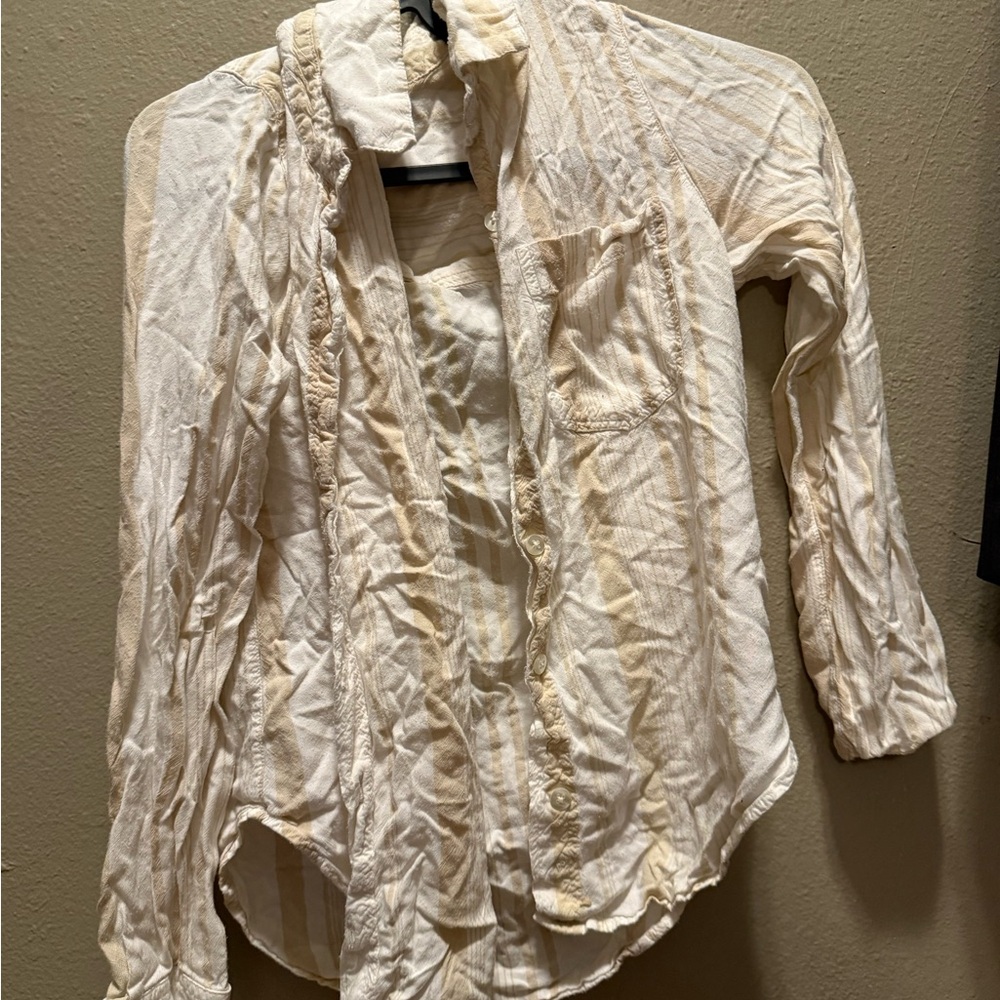 Sky and Sparrow Cream Button-Down Shirt